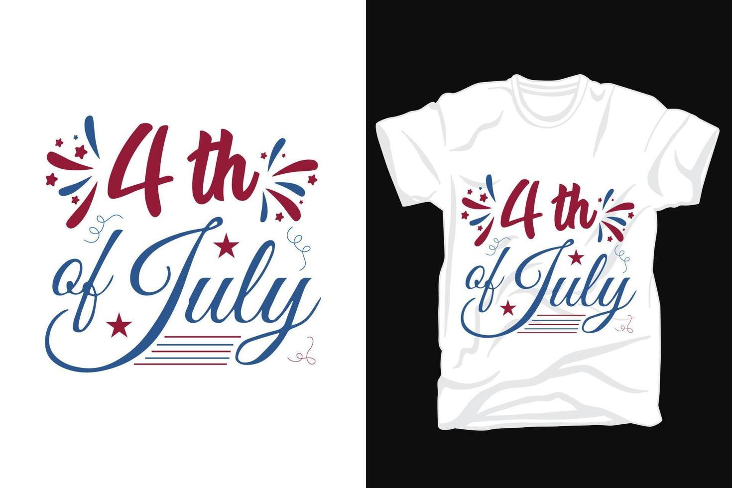 design de camiseta 4 de julho vetor