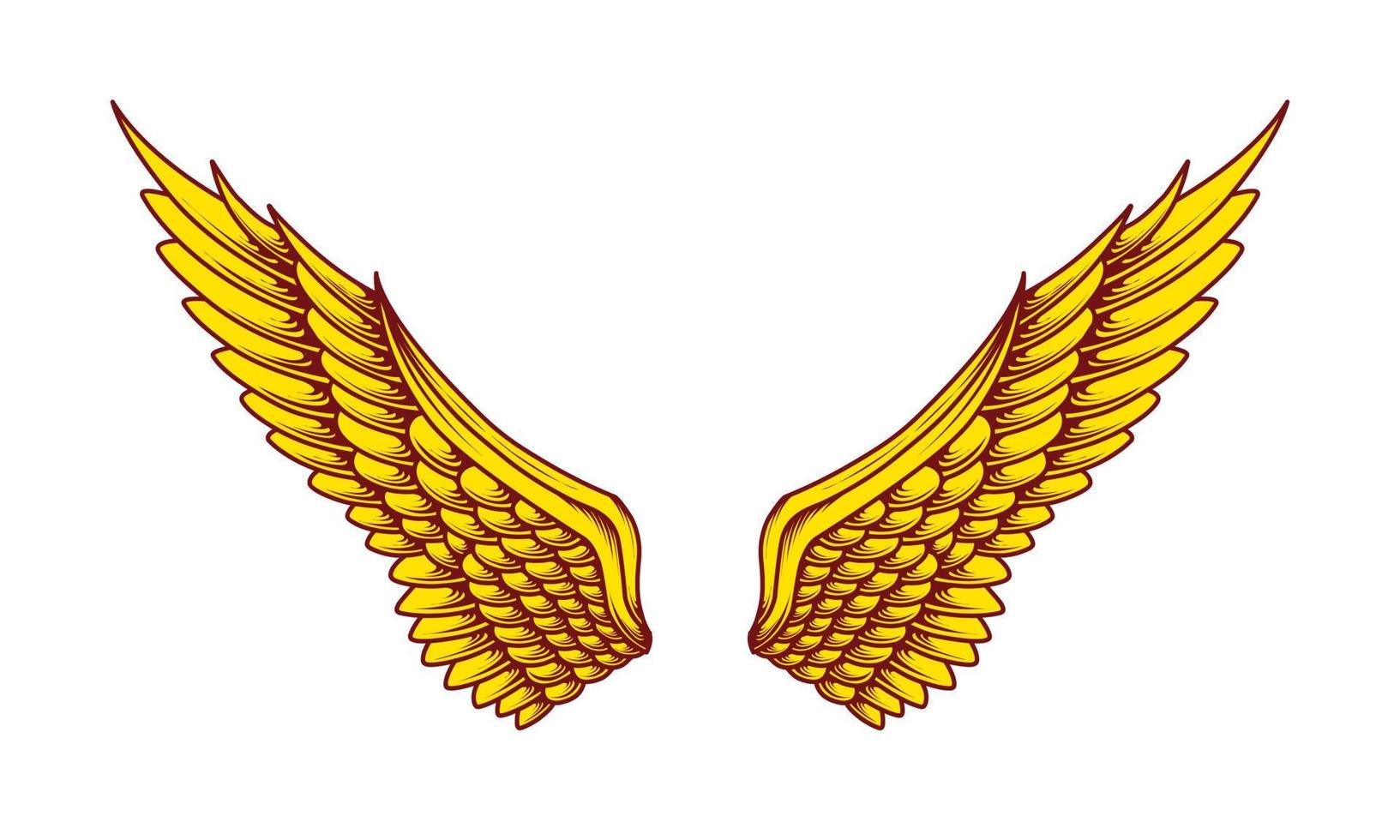 vetor amarelo anjo asas ilustração Projeto