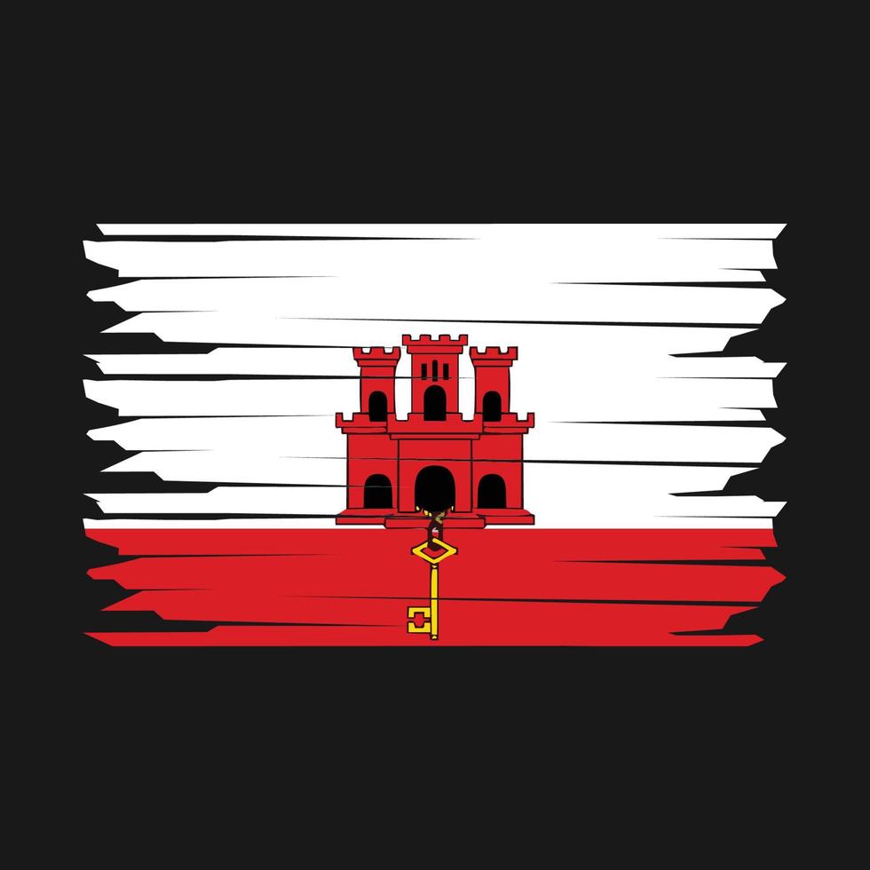 ilustração da bandeira de gibraltar vetor