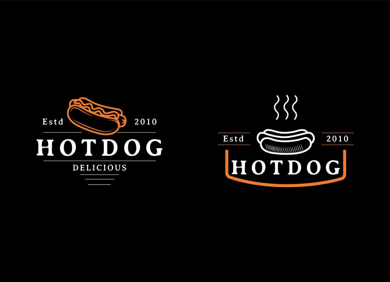 vintage cachorro quente logotipo vetor. velozes Comida cachorro quente ilustração para rua Comida. vetor