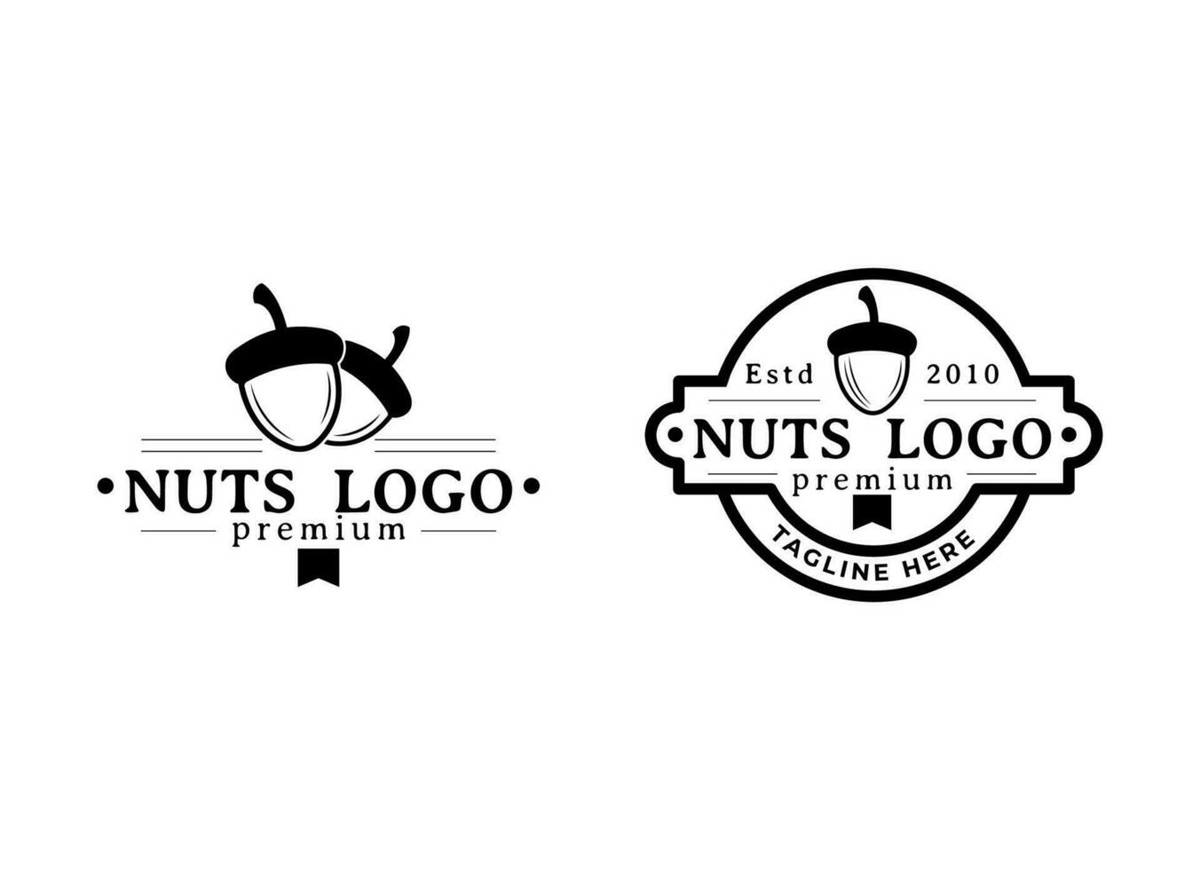 bolota carvalho noz desenhando logotipo vetor ilustração ícone modelo