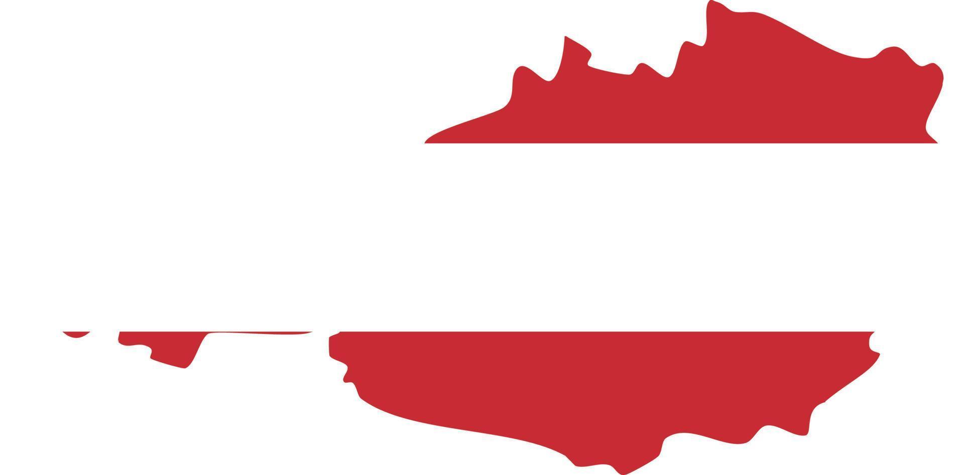 Áustria mapa com nacional bandeira. vetor