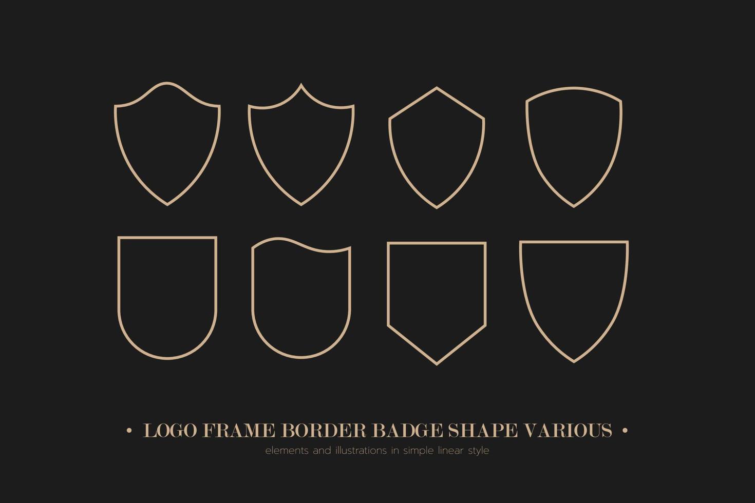 logotipo projeto, escudo forma quadro, Armação fronteira distintivo. vetor