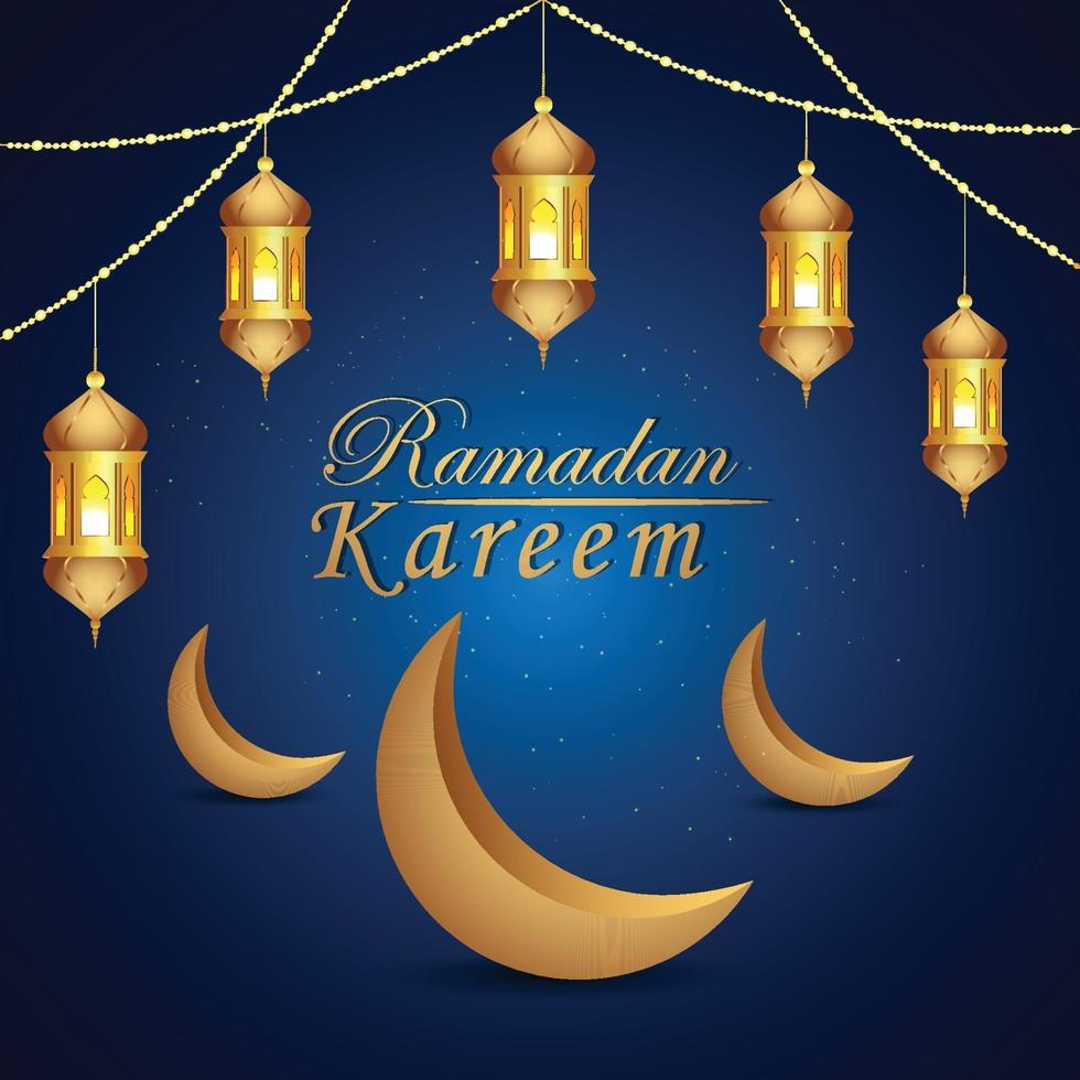 ilustração em vetor ramadan karem com lanterna árabe e plano de fundo