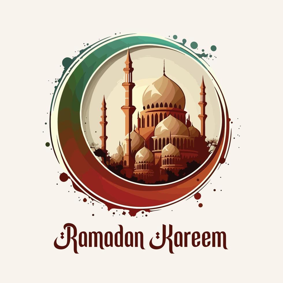 Ramadã kareem islâmico cheio cor Projeto vetor