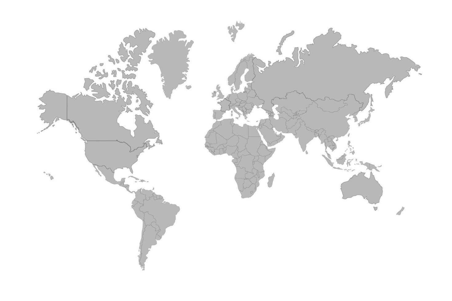 modelo de vetor de mapa da terra isolado no fundo branco