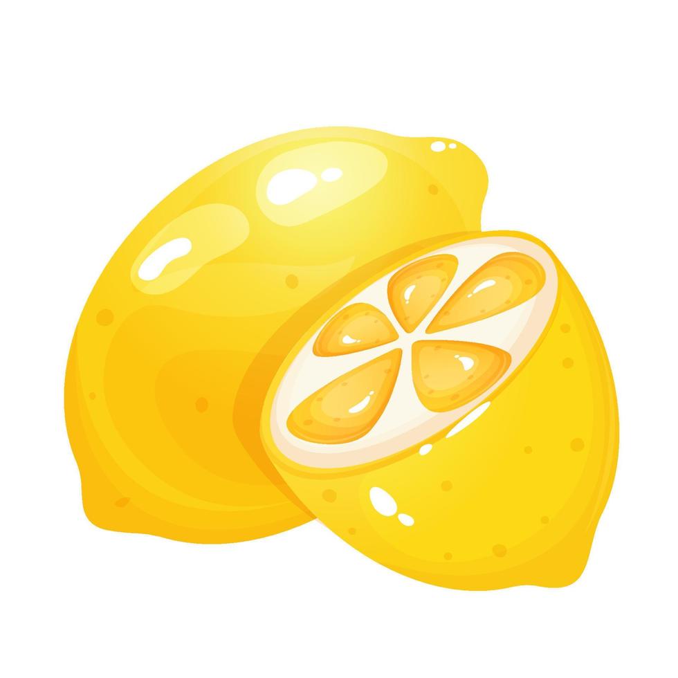 desenho animado estilo limão e limão fatiar. vetor