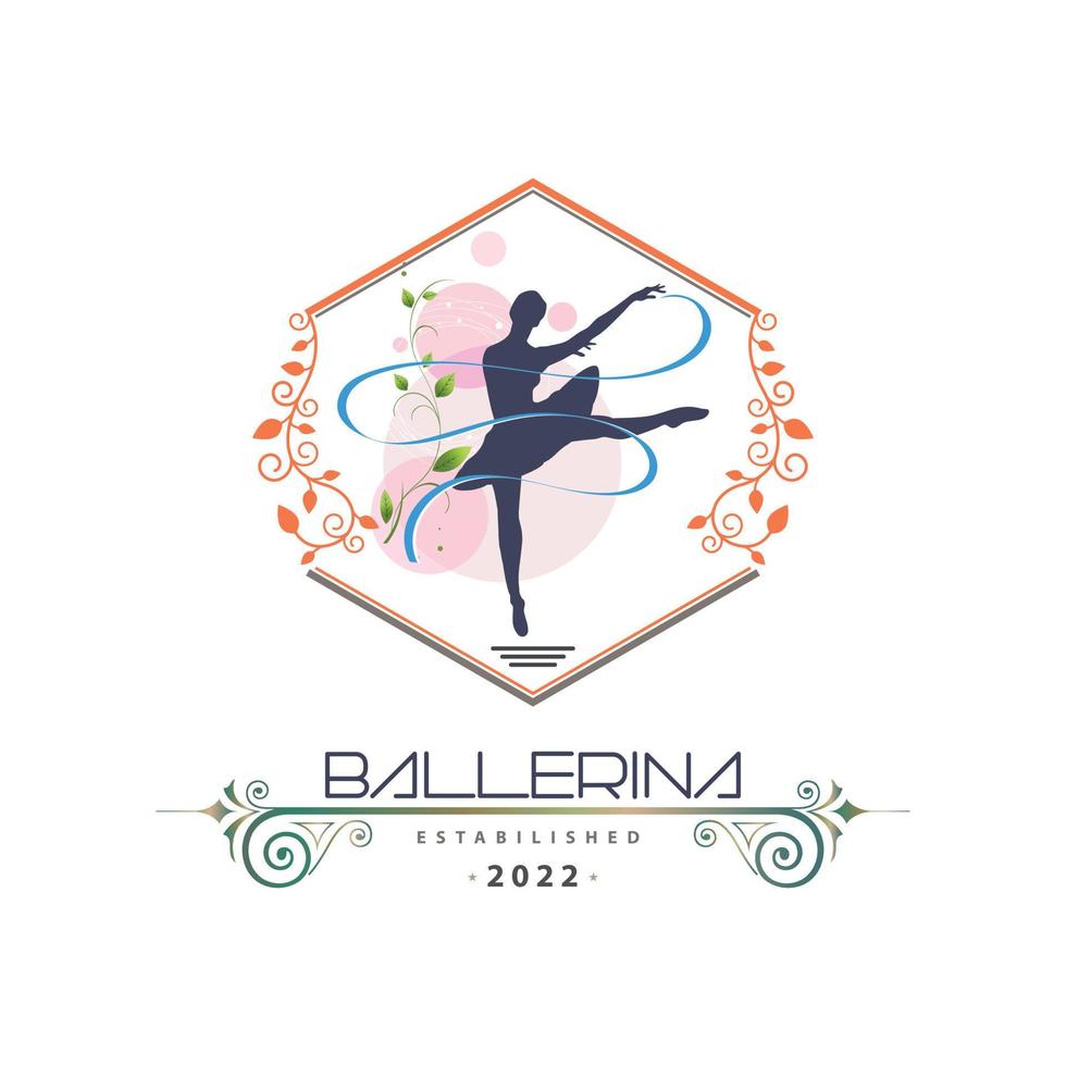 bailarina dança dentro balé movimento dança estilo logotipo modelo Projeto vetor para marca ou companhia e de outros