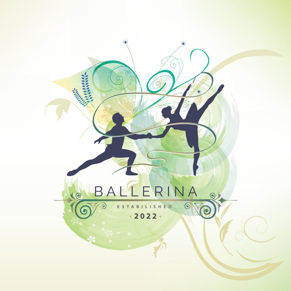 bailarina dança dentro balé movimento dança estilo aguarela logotipo modelo Projeto vetor para marca ou companhia e de outros