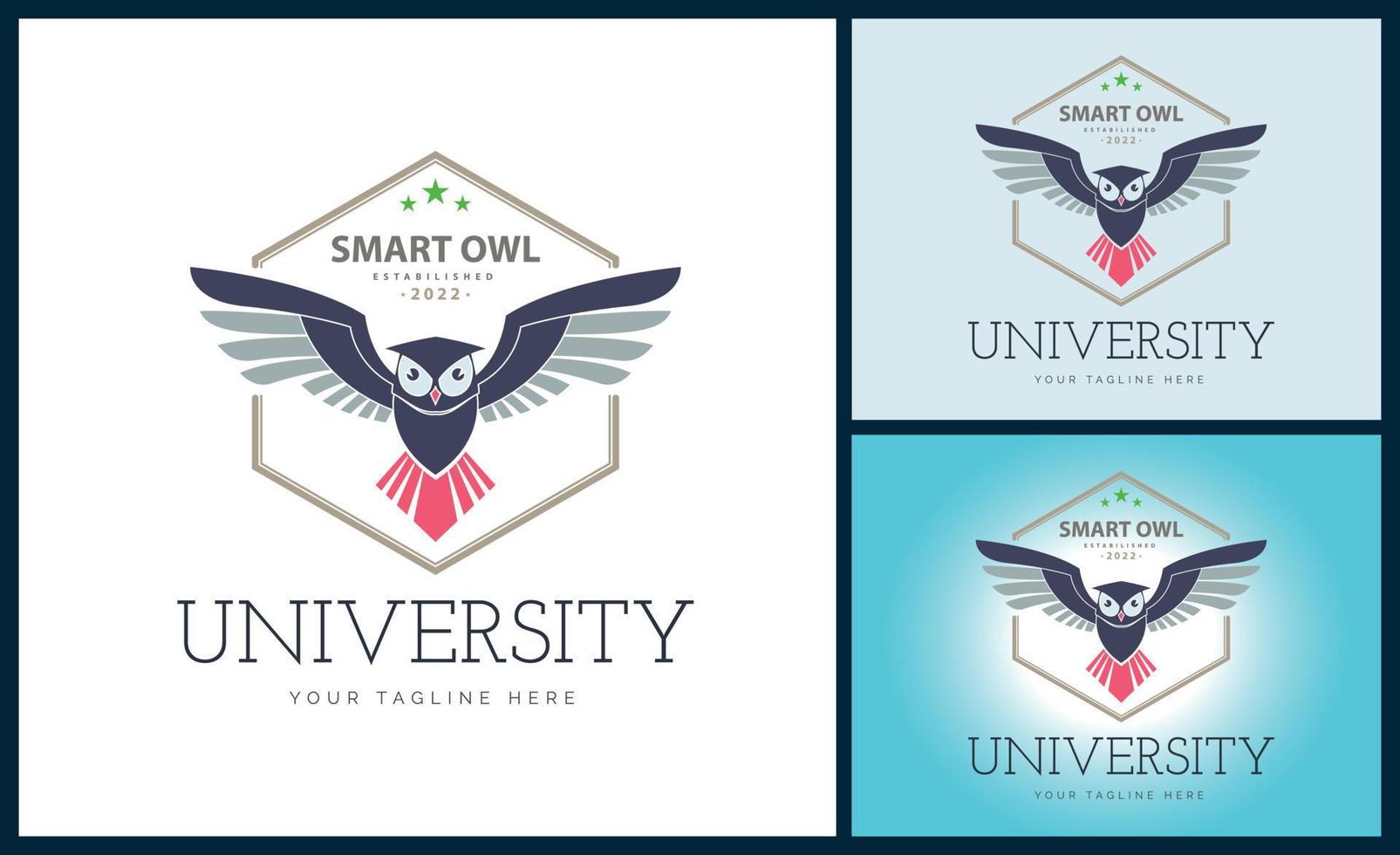 inteligente coruja vôo pássaro Educação universidade logotipo Projeto modelo para marca ou companhia e de outros vetor