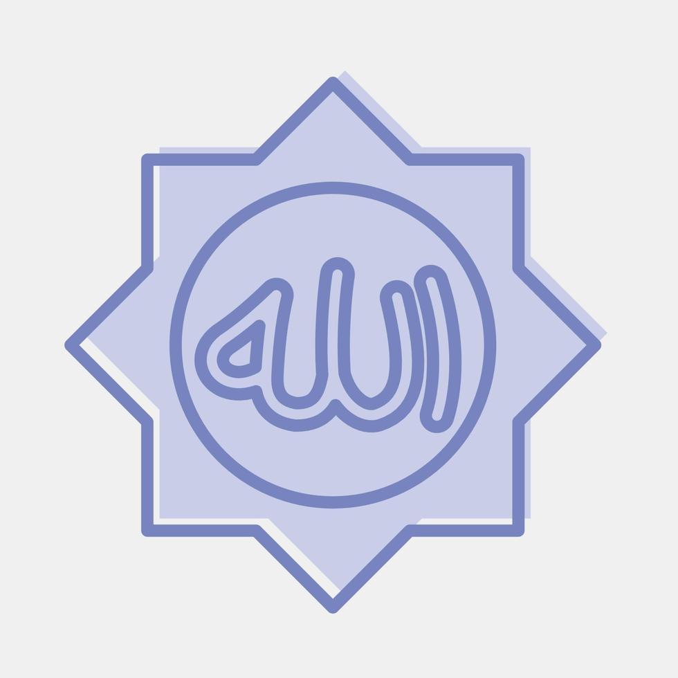 ícone Alá palavra. islâmico elementos do ramadã, eid al fitr, eid al adha. ícones dentro dois tom estilo. Boa para impressões, cartazes, logotipo, decoração, cumprimento cartão, etc. vetor