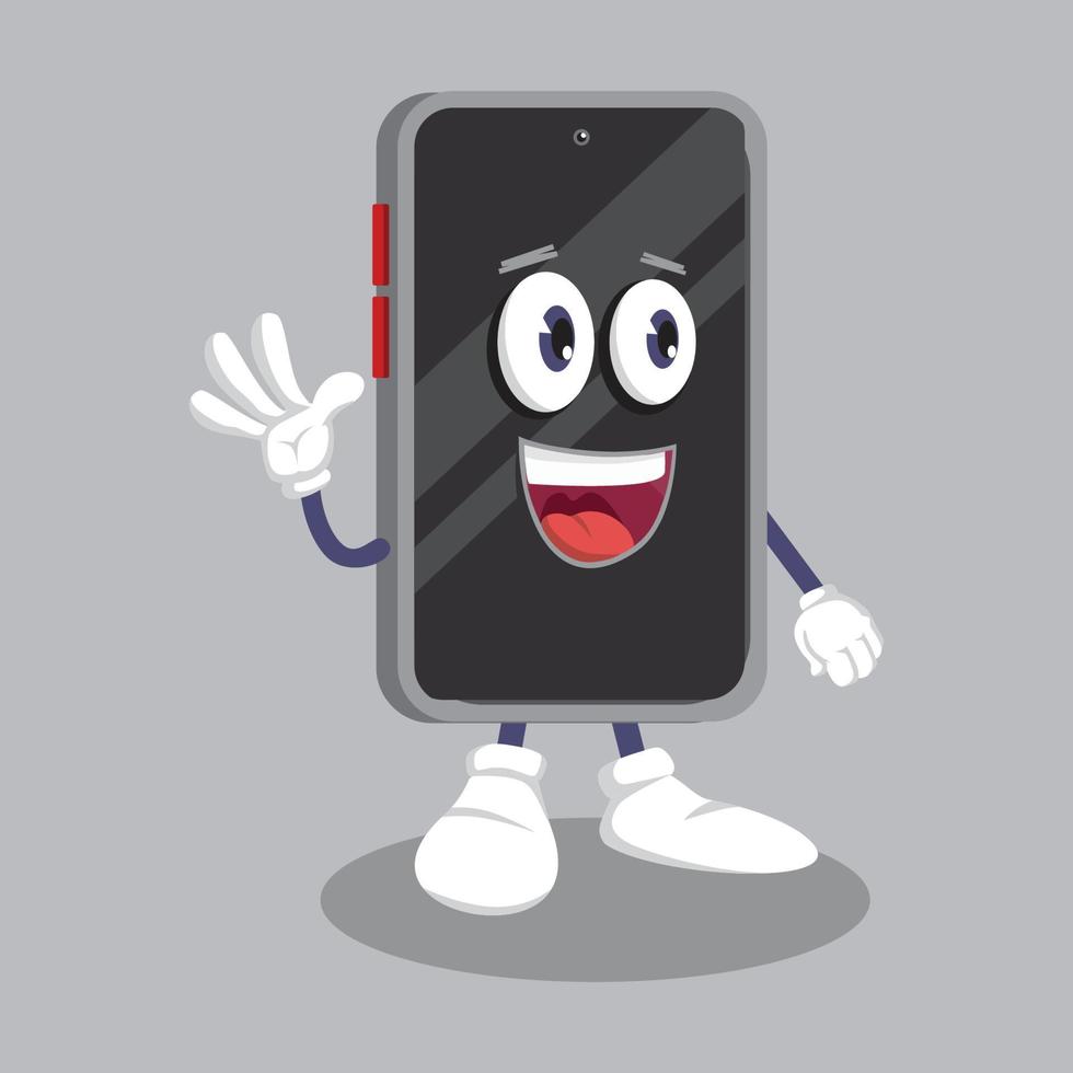 mascote do smartphone com diferentes emoções definidas no vetor de estilo cartoon. personagem engraçado. ilustração da figura. emoji de personagem. emoticon de desenho animado.