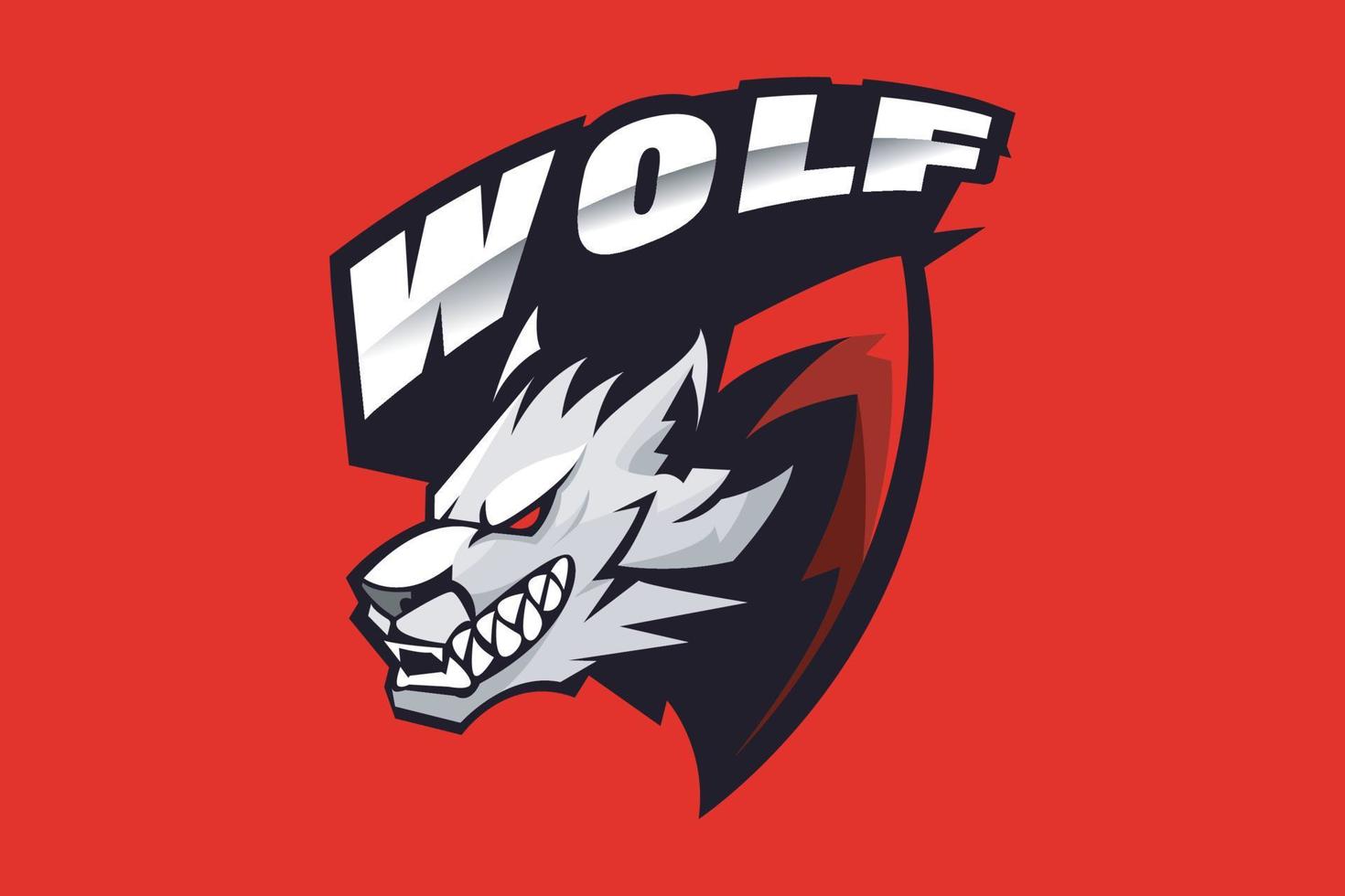 lobo mascote logotipo ótimo para equipe vetor