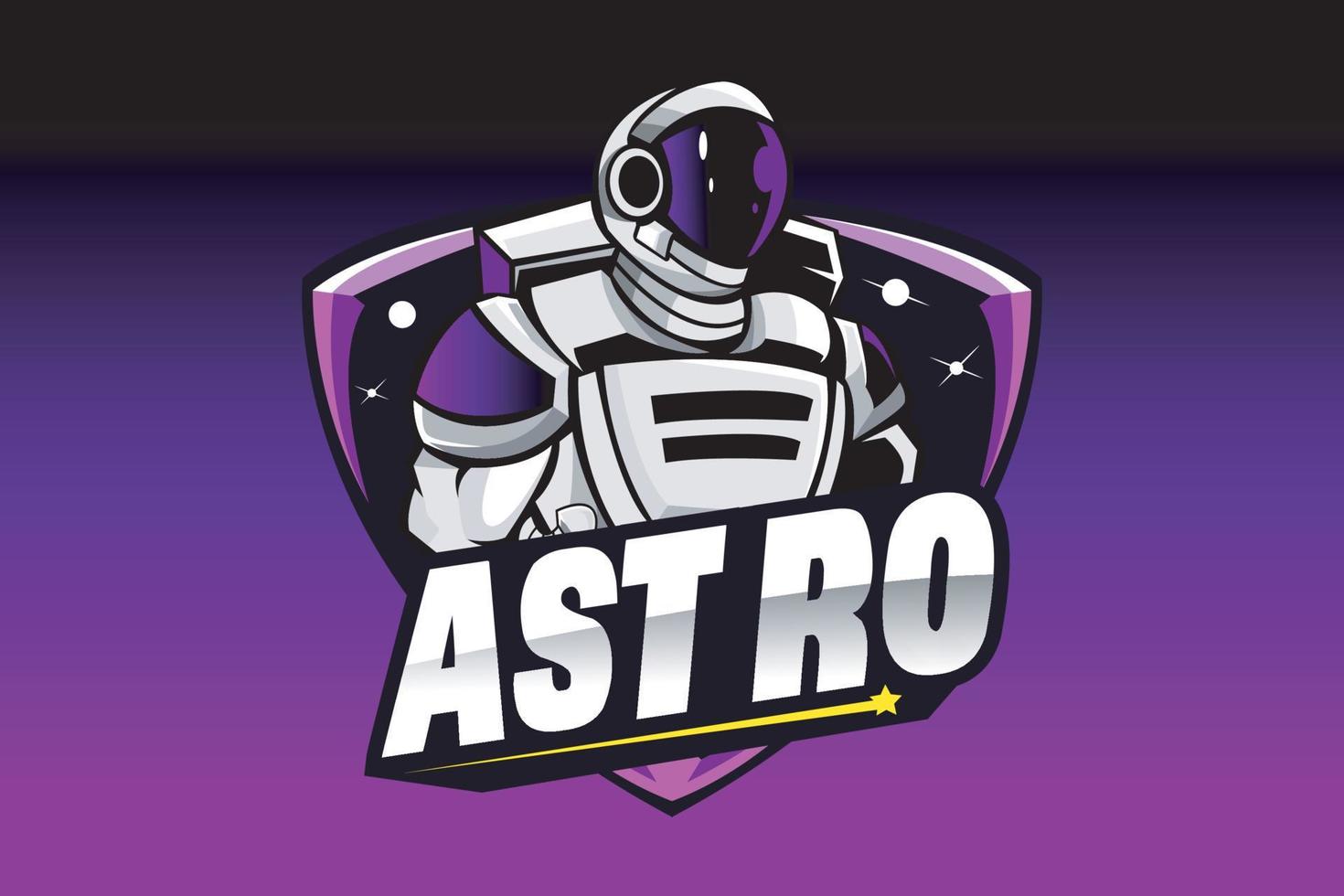 astronauta desenho animado mascote logotipo vetor