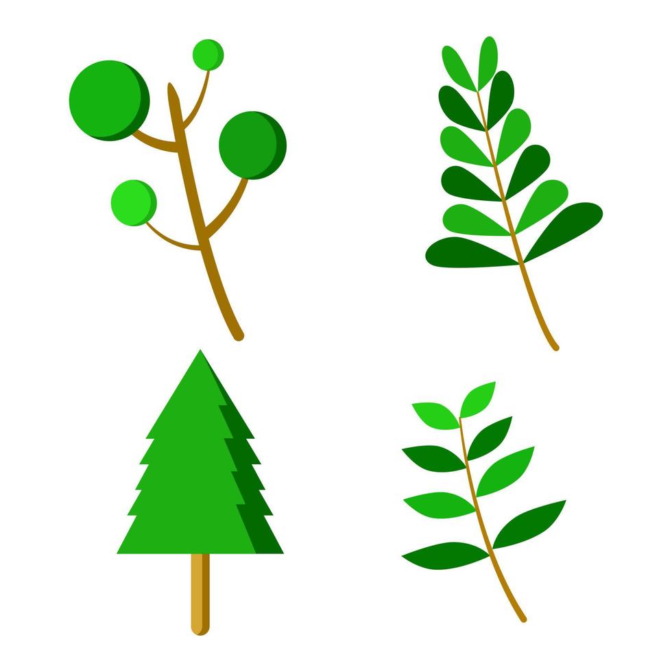 abeto árvore com verde folha elementos dentro vetor ilustração
