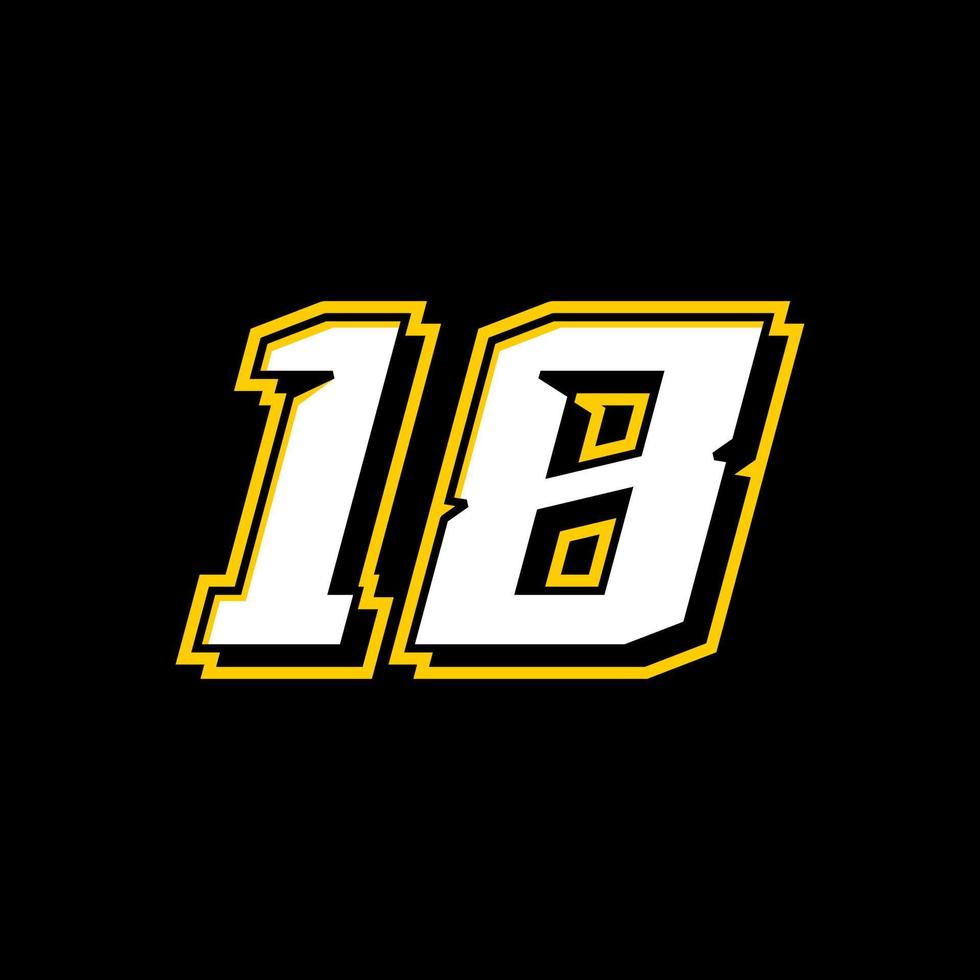 esporte corrida número 18 logotipo Projeto vetor