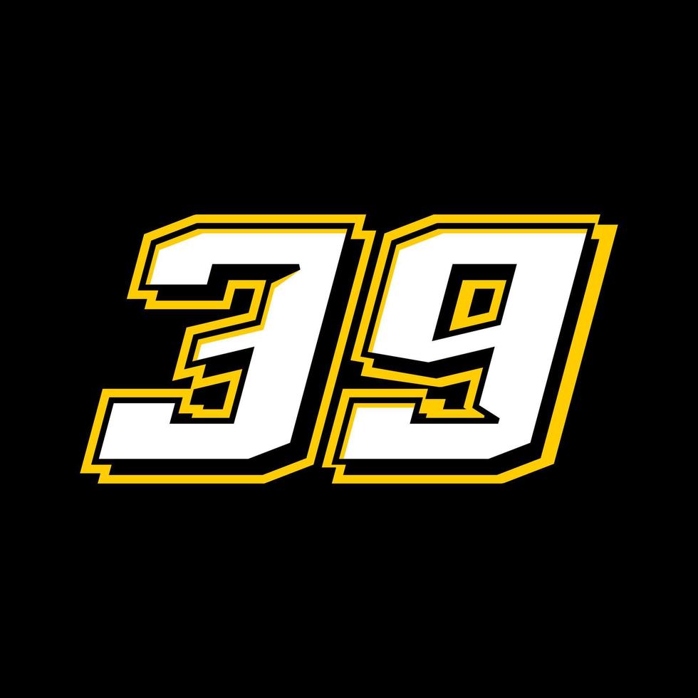 esporte corrida número 39 logotipo Projeto vetor