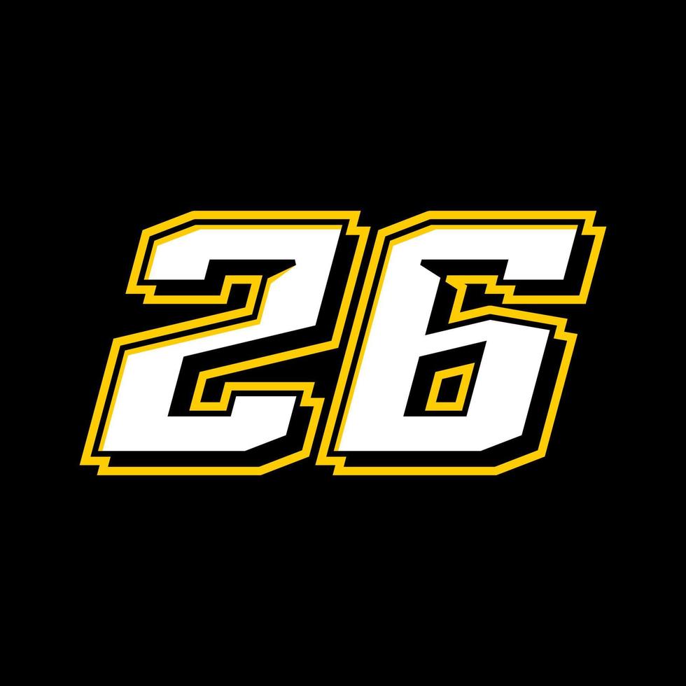 esporte corrida número 26 logotipo Projeto vetor