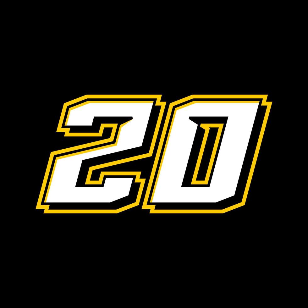 esporte corrida número 20 logotipo Projeto vetor