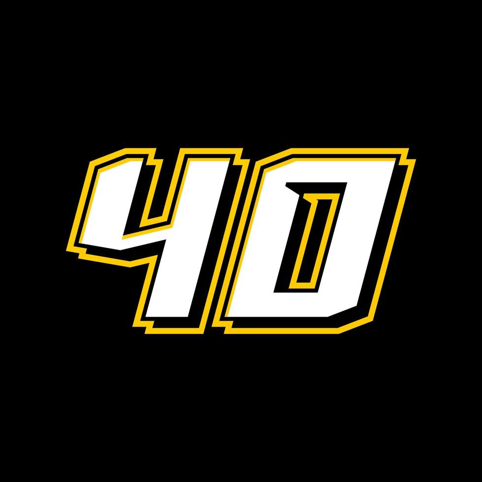 esporte corrida número 40. logotipo Projeto vetor