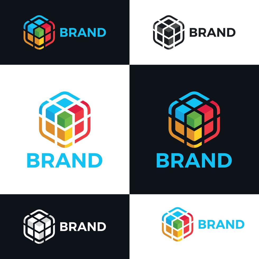 cubo hexágono logotipo modelo, Novo criativo cubo logotipo vetor