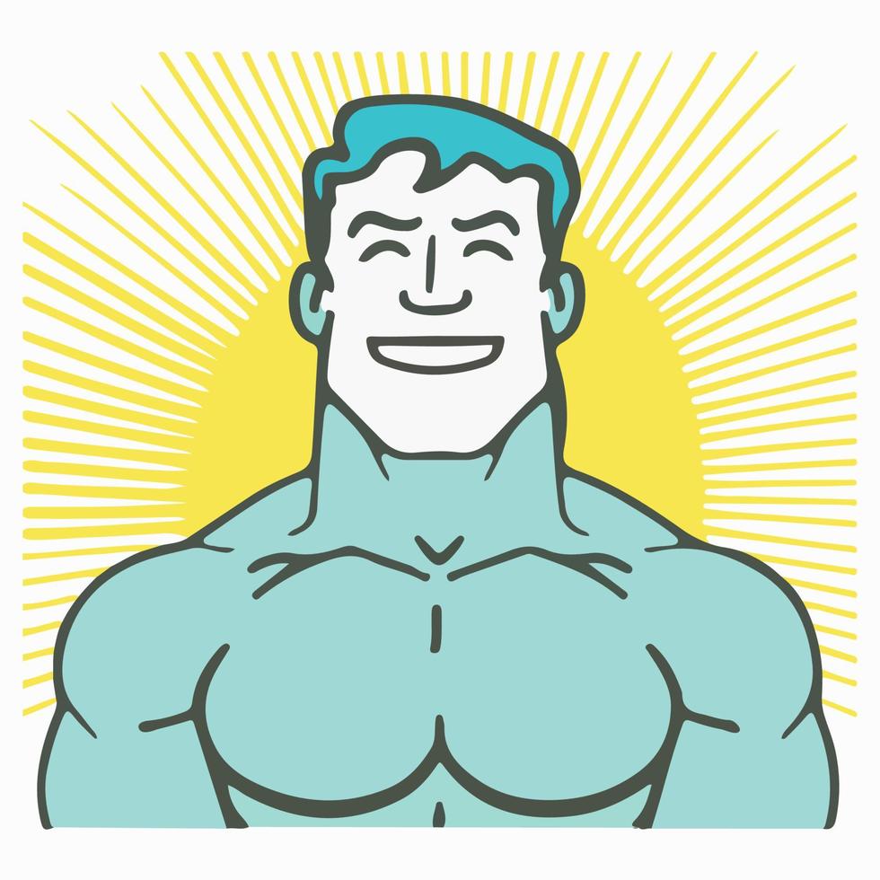 positivo face homem superior corpo ícone vetor ilustração