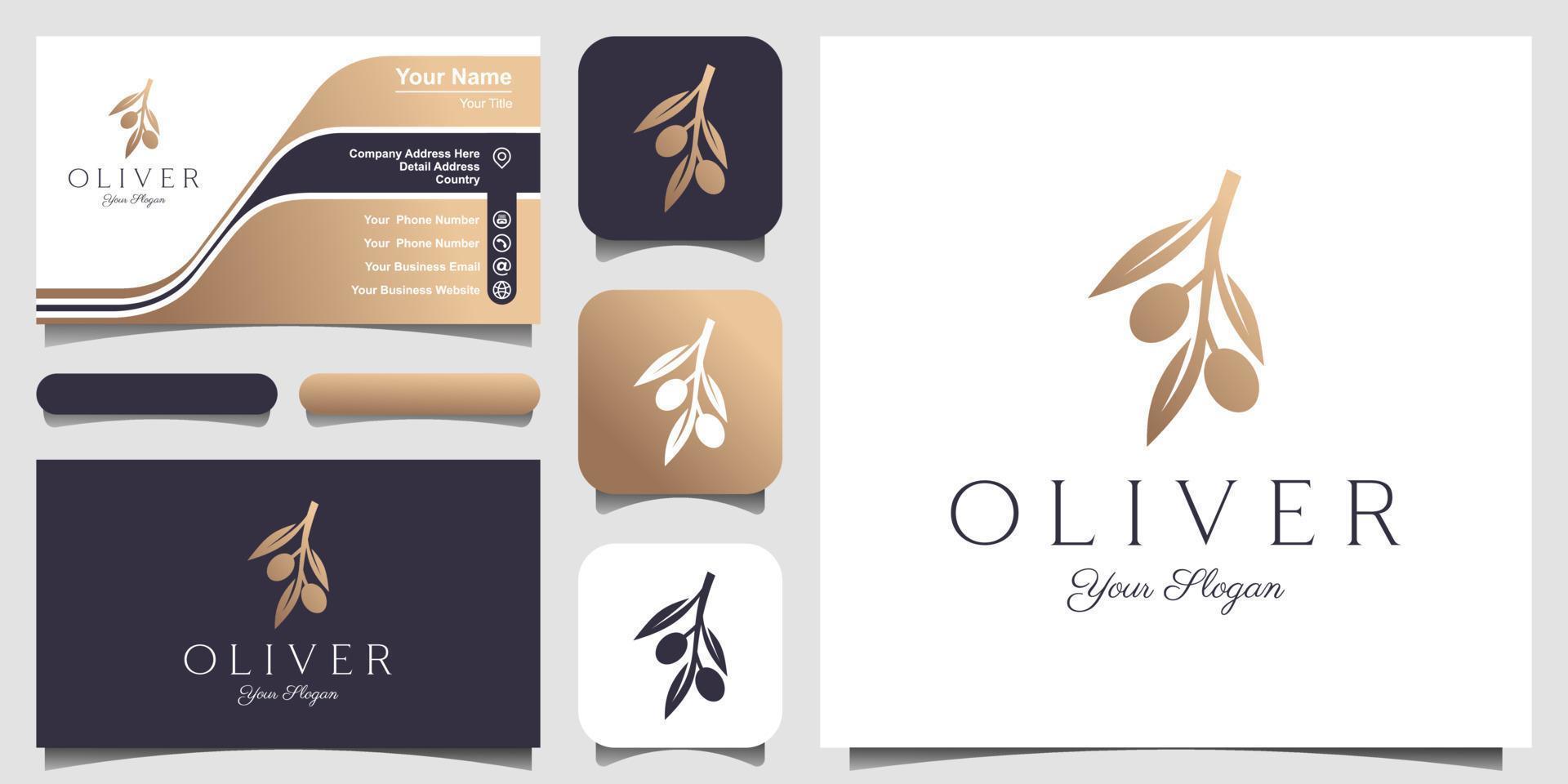 Oliva óleo logotipo modelo ícone Projeto vetor