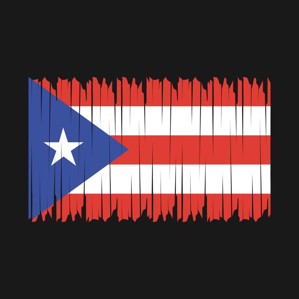 pincel de bandeira de porto rico vetor