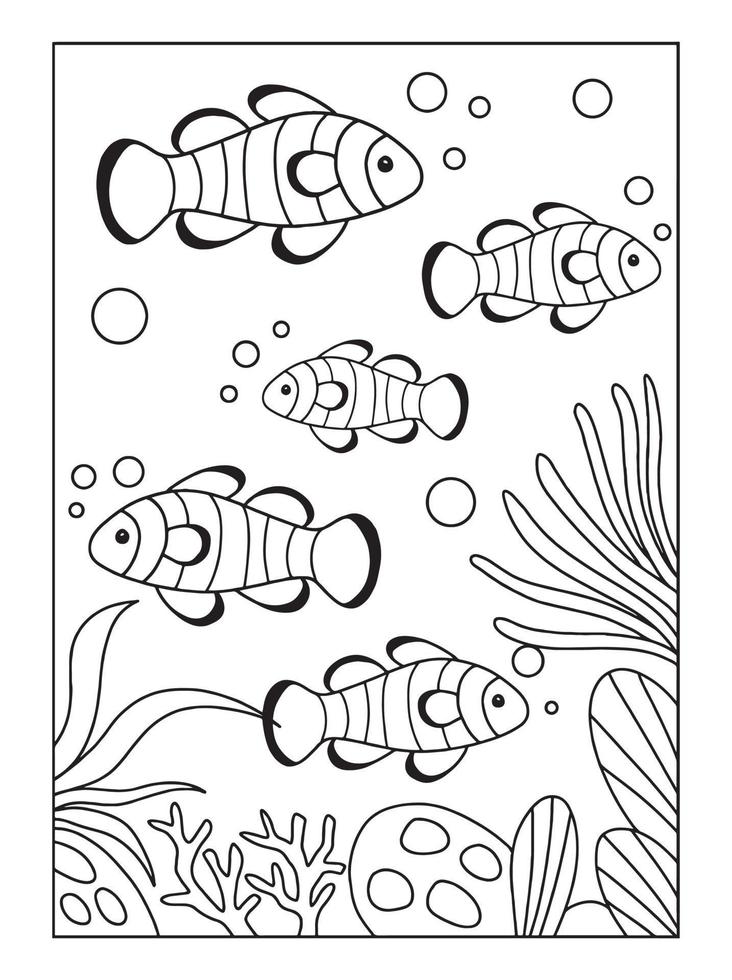 vetor ilustração do peixe. adequado para coloração livro, coloração Páginas, etc