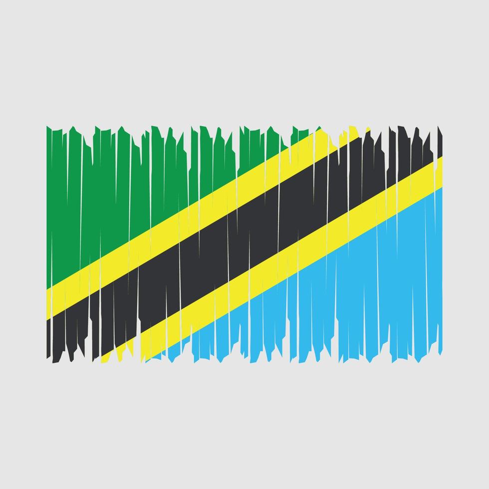 escova de bandeira da tanzânia vetor