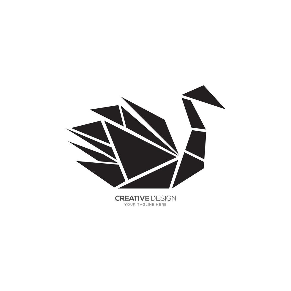 moderno origami criativo arte plano monograma logotipo vetor