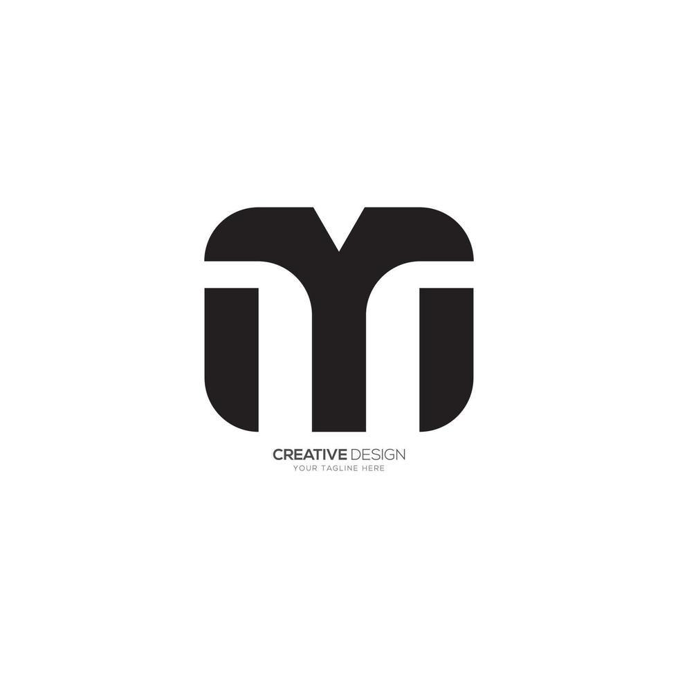 carta m t ou t m moderno forma único monograma logotipo vetor