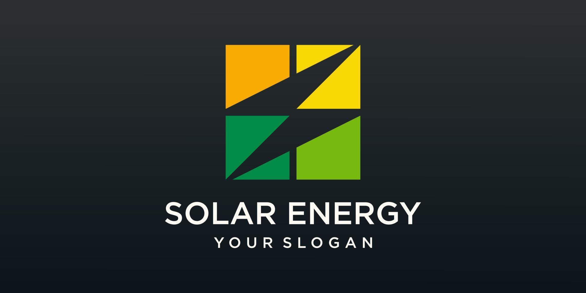 vetor de designs de logotipo de energia solar, logotipo de energia solar