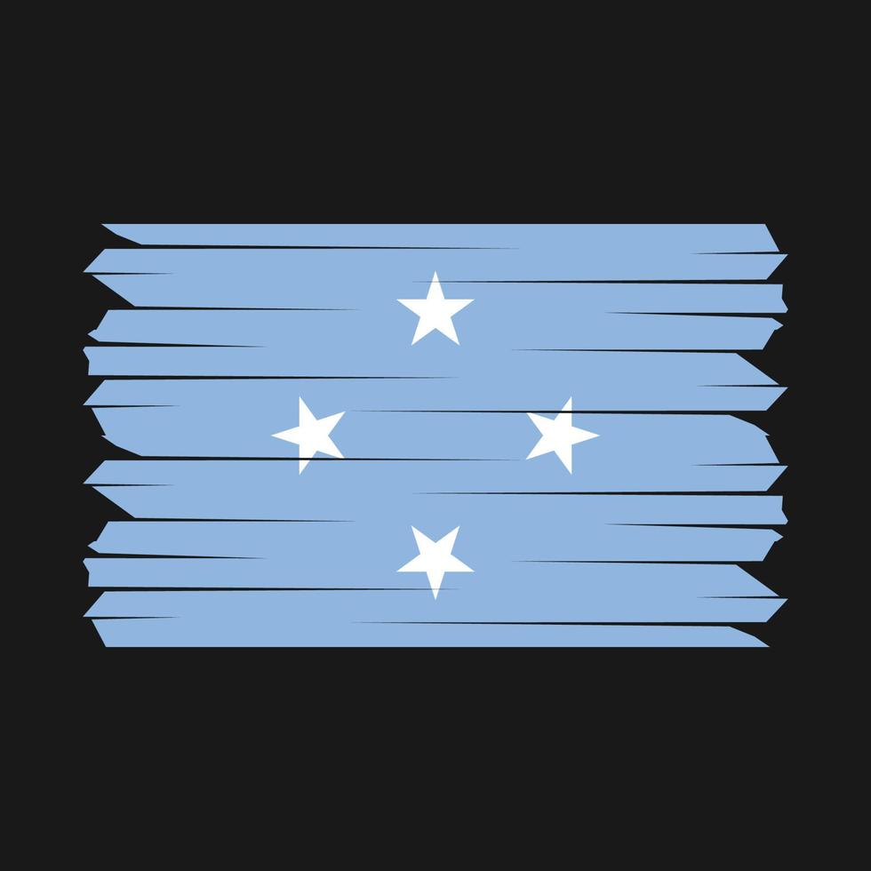 escova de bandeira da micronesia vetor