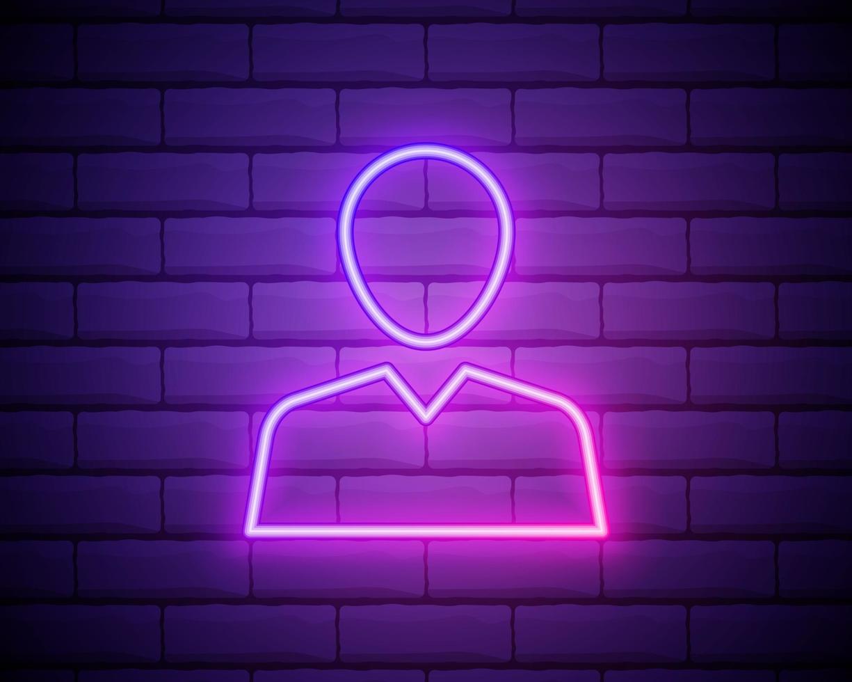 avatar, perfil de néon rosa fundo de parede .brick. ícone de vetor de néon rosa.