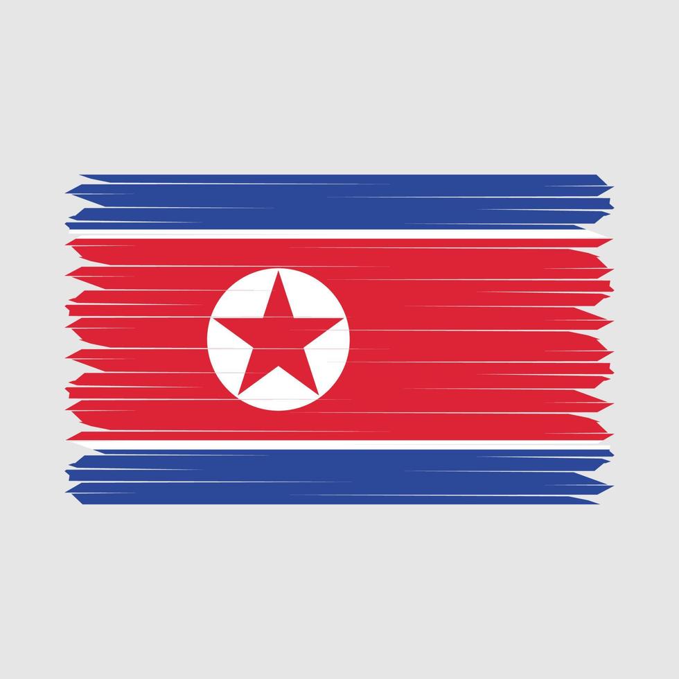 escova de bandeira da coreia do norte vetor