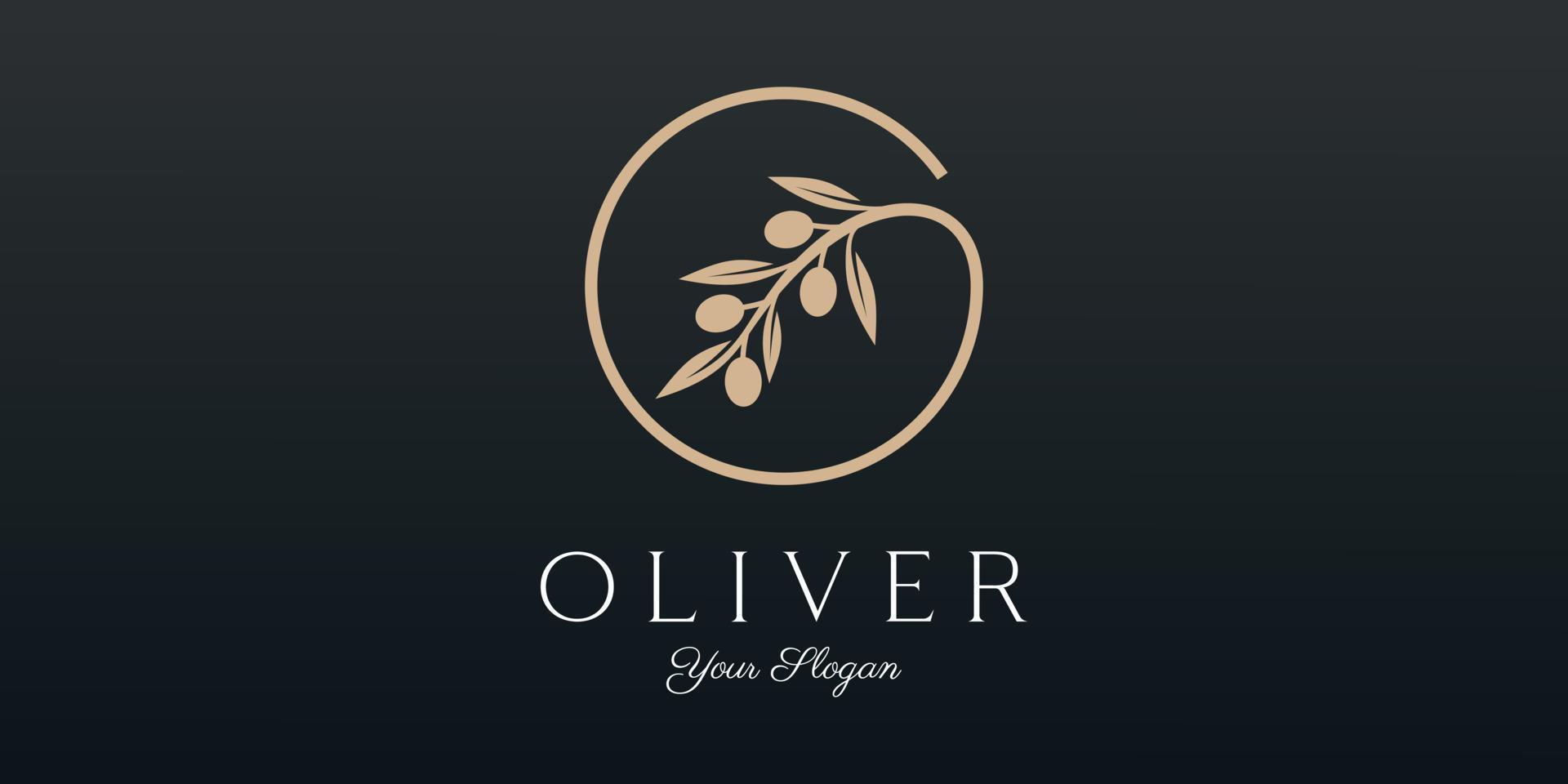 galho Oliva óleo logotipo modelo ícone Projeto vetor