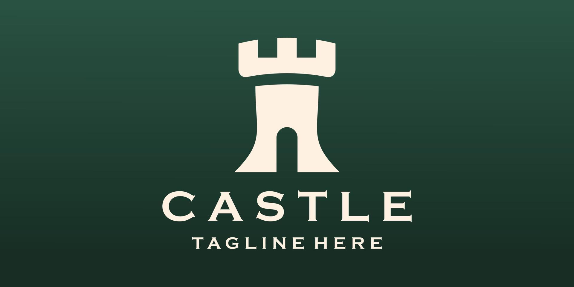 castelo logotipo Projeto modelo plano estilo vetor