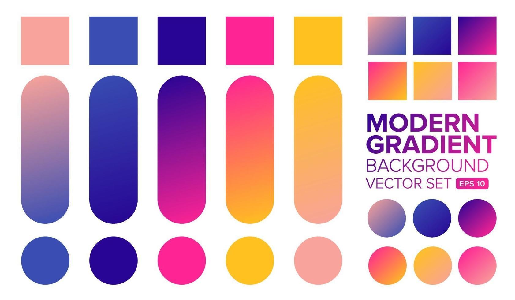 conjunto de fundos gradientes modernos e coloridos vetor