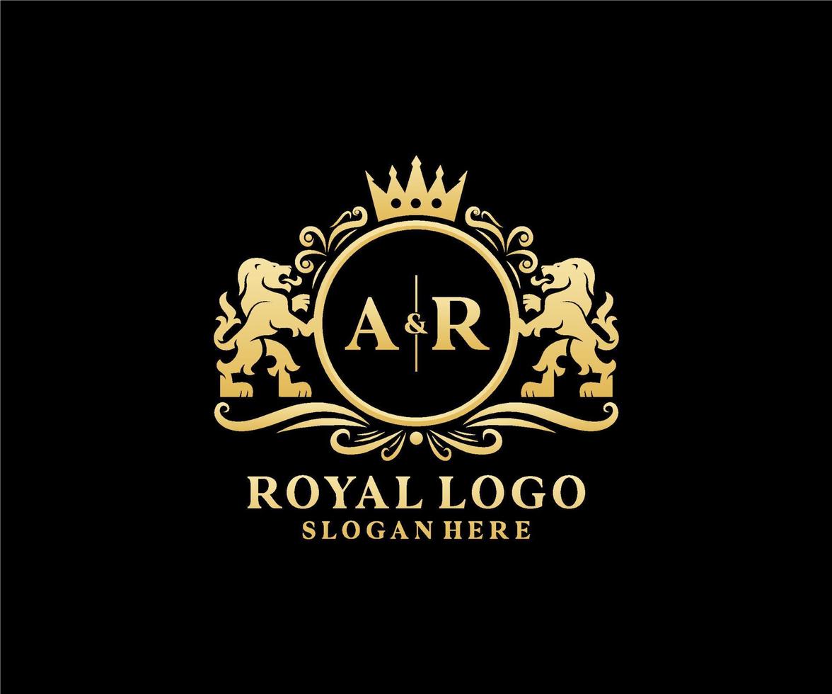 inicial ar carta leão modelo de logotipo de luxo real em arte vetorial para restaurante, realeza, boutique, café, hotel, heráldica, joias, moda e outras ilustrações vetoriais. vetor