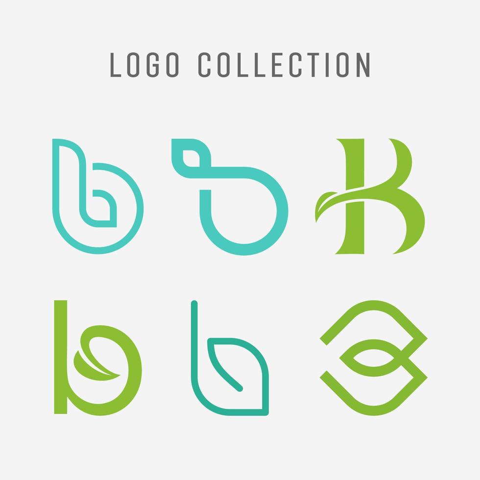 abstrato inicial cartas b com folha conceito. logotipo mono linha conceito - vetor