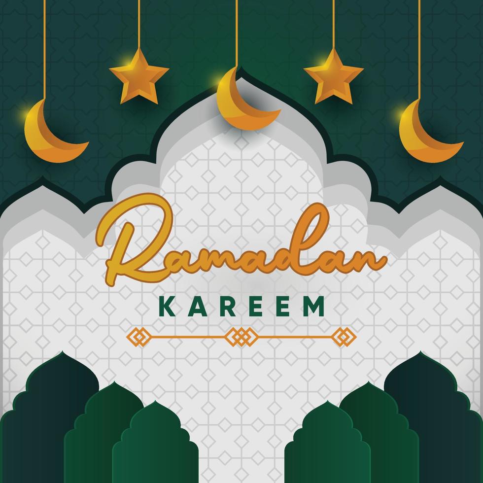 Ramadã kareem verde fundo vetor