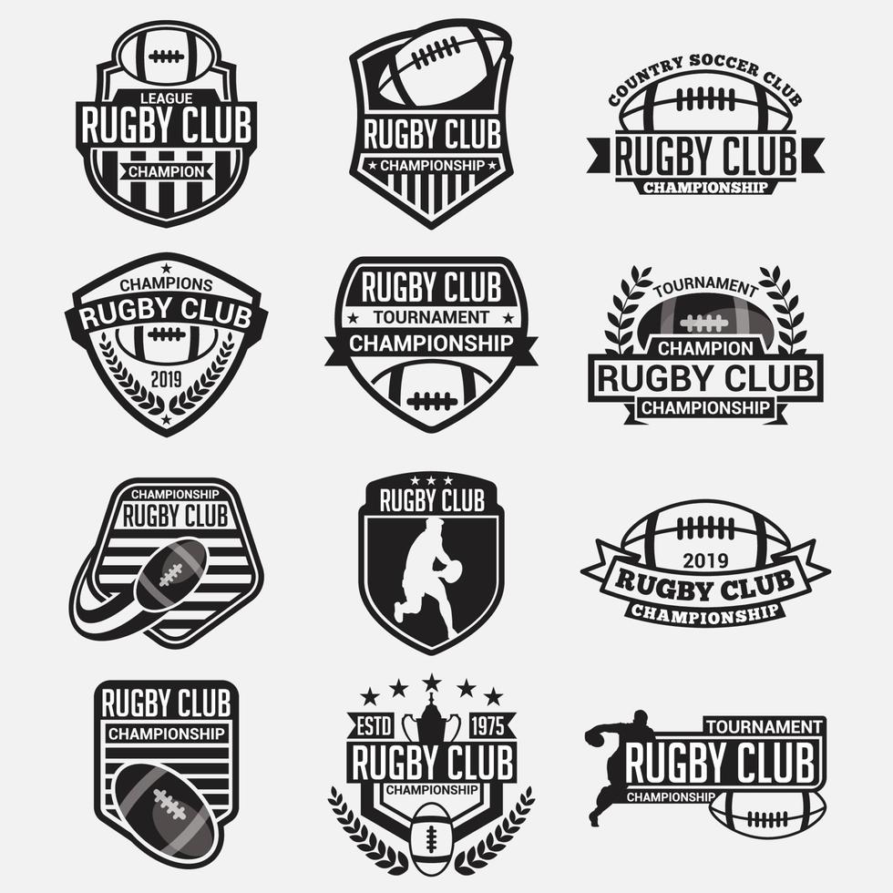 emblemas e logotipos do rugby club vetor