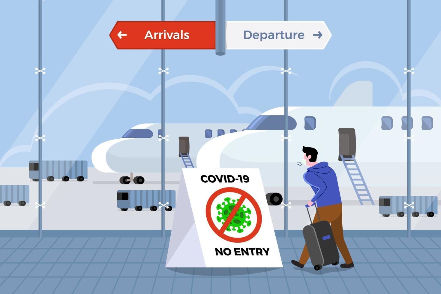 aeroporto proíbe passageiros com risco de covid-19 de entrar no país vetor