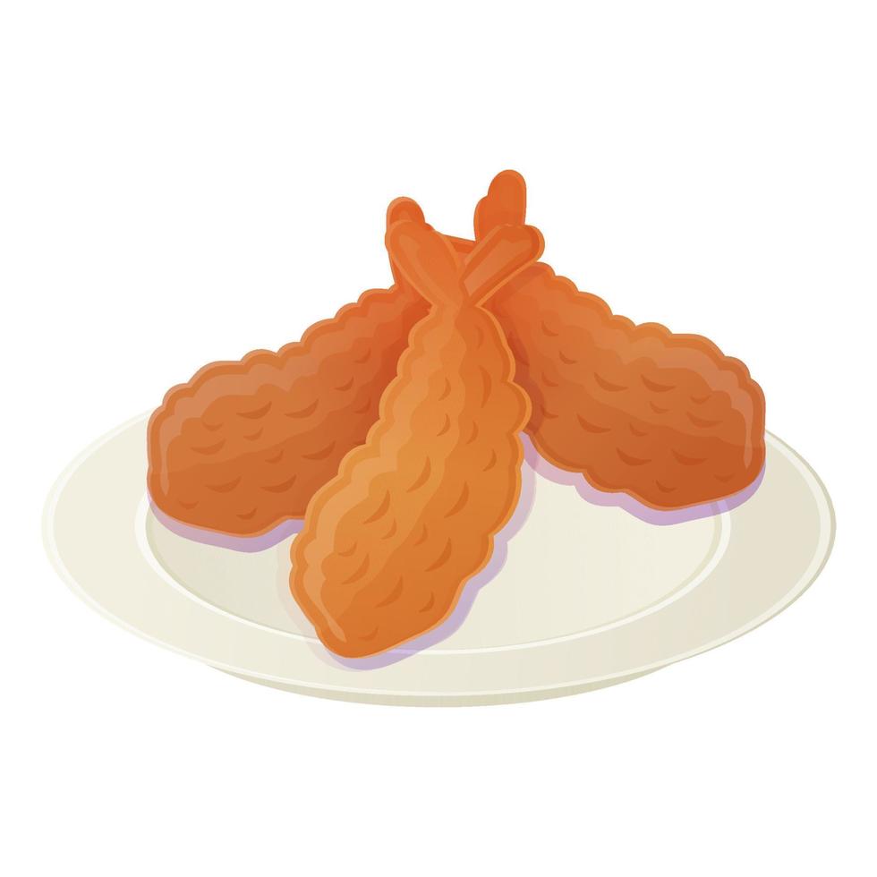 japonês tempura. ásia Comida ilustração isolado em branco dentro desenho animado estilo. vetor