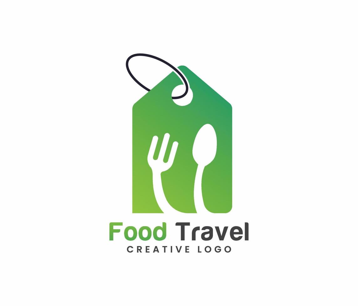 viagem logotipo com uma peixe e uma verde mala de viagem vetor