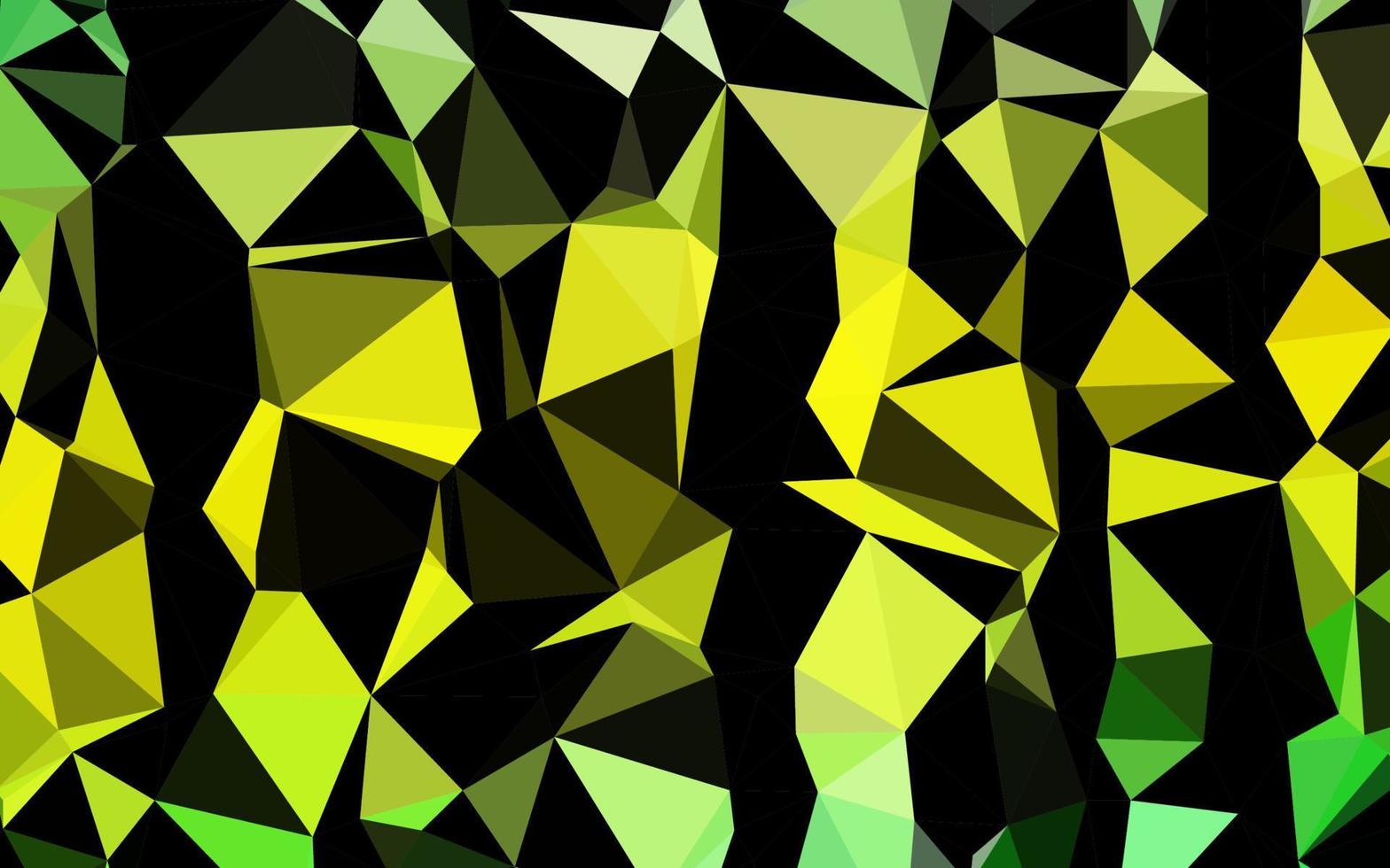 modelo de mosaico de triângulo de vetor verde e amarelo claro.