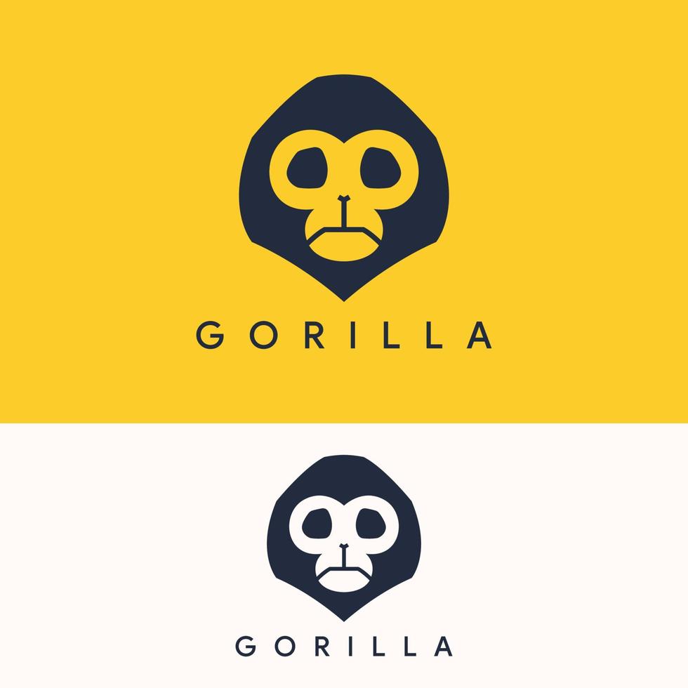 elegante simples gorila macaco logotipo modelo vetor