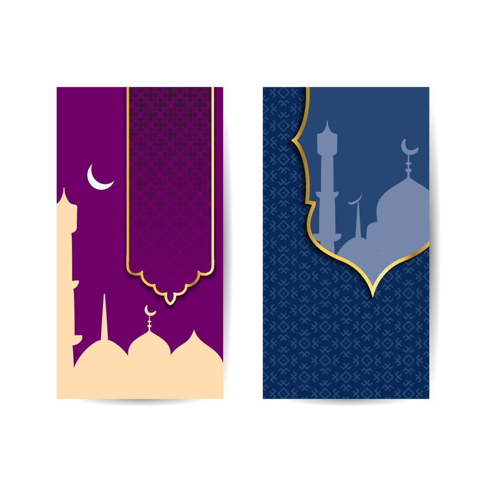 ilustração de modelos de banner para eid e ramadan mubarak. mesquita adequada para o ramadã e o eid saudação, plano de fundo, celebração islâmica. banner islâmico de fundo vetor