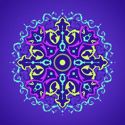 Mandala Decorativa Ornaments Purple Background Vector